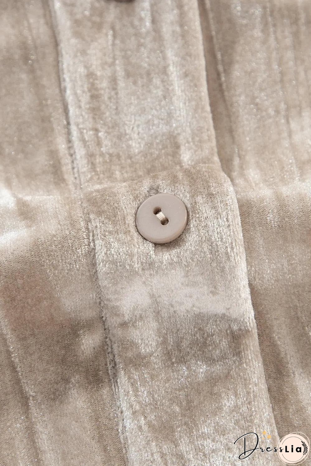 Golden Fleece Loose Fit Chest Pockets Buttoned Velvet Shirt