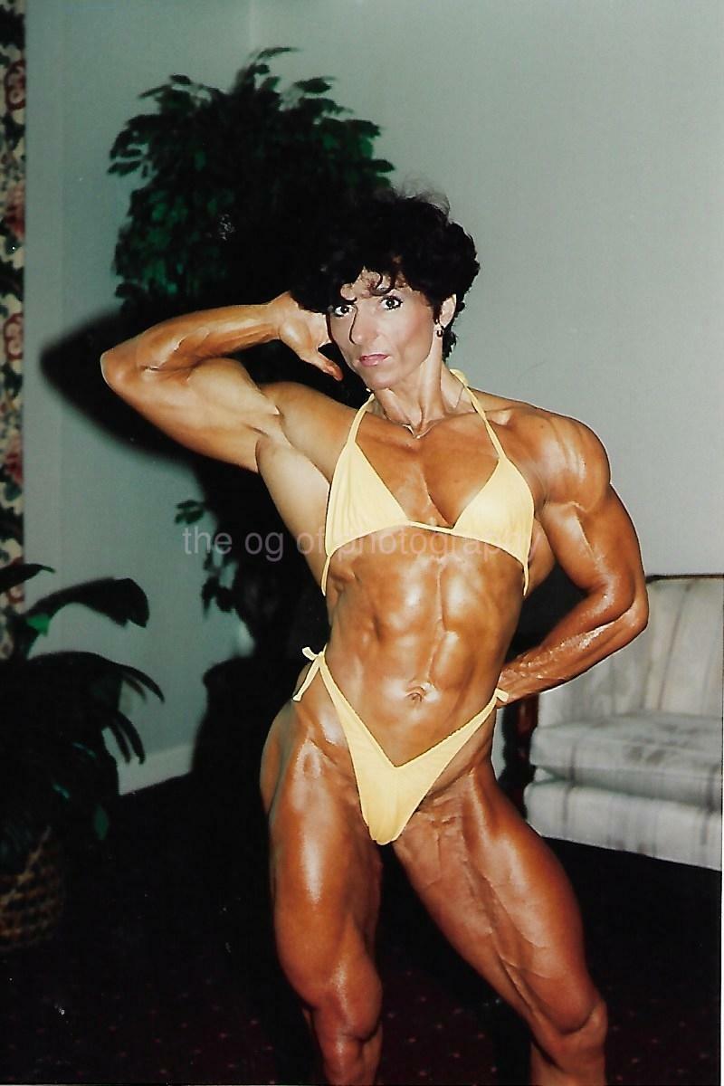 CHRISTA BAUCH 80's 90's FOUND Photo Poster painting Color MUSCLE WOMAN Original EN 17 38 H