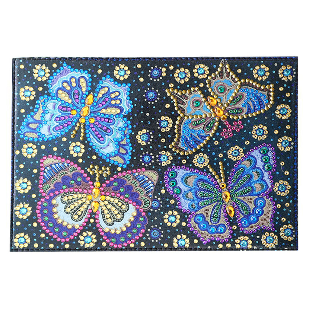 Creative Cross Mirror New Dot Paste Diamond DIY Craft Diamond Painting Travel Passport Notebook Colorful Butterfly Pattern