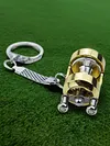 1pc Alloy Fishing Reel Drum Pendant Keychain Fishing Wheel Pendant Angler Gift