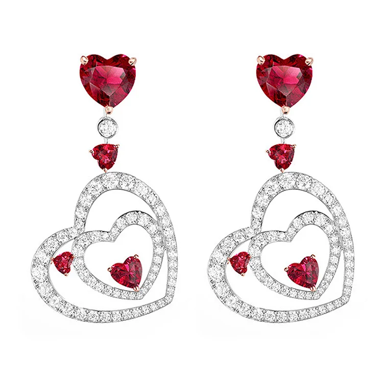 "I Carry Your Heart" Double Heart Stud Earrings