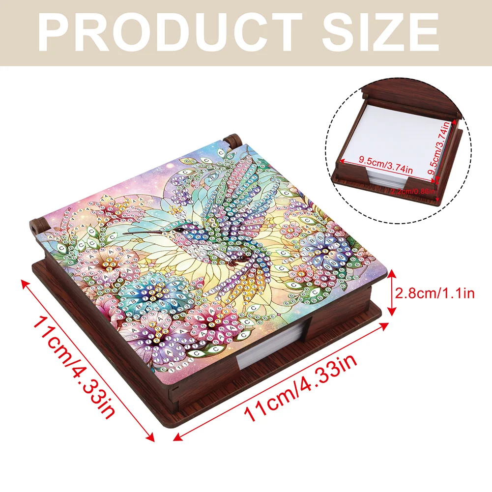 DIY Flower Hummingbird Diamond Painting Note Box Paper 160 Sheets of Paper for DIY Art Craft