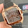 Cartier Santos Large Skeleton WHSA0018 Rose Gold Hand Wind leather strap 40mm Super Clone