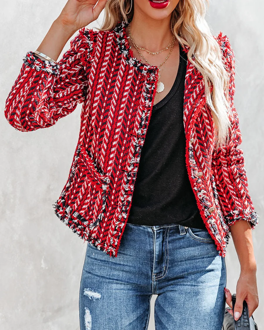 Women's Twill Pocket Tweed Jacket