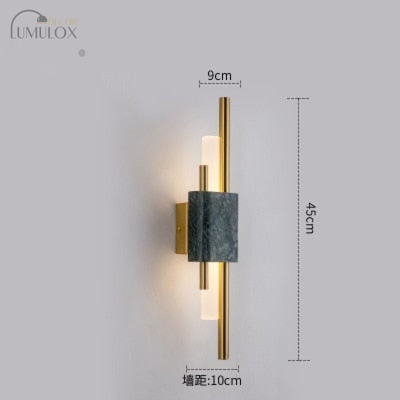 Modern Marble Led Wall Lamp For Living Room Bedroom Bathroom Loft Decor Small Green / Warm Light