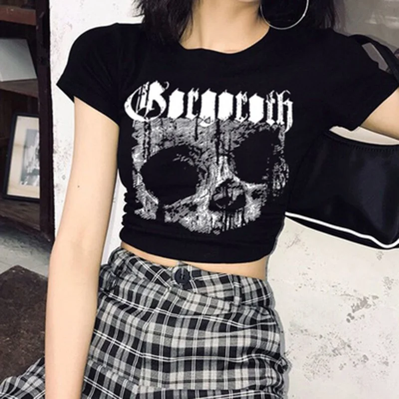 Ueong Ueong Short Short-Sleeved T-Shirt Female Sexy Sexy Girl European Top Tide A Hair