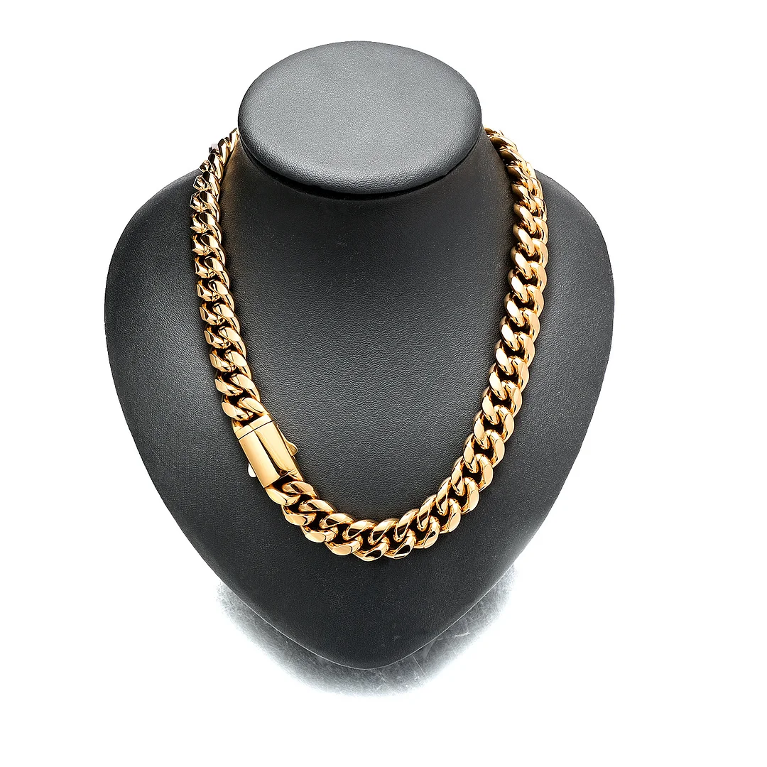 6/8/10/12/14mm Width Titanium Stainless Steel Mens Cuban Link Chain, Miami Cuban Chains Necklace, No Tarnish&Durable Hip Hop Mens Hewelry