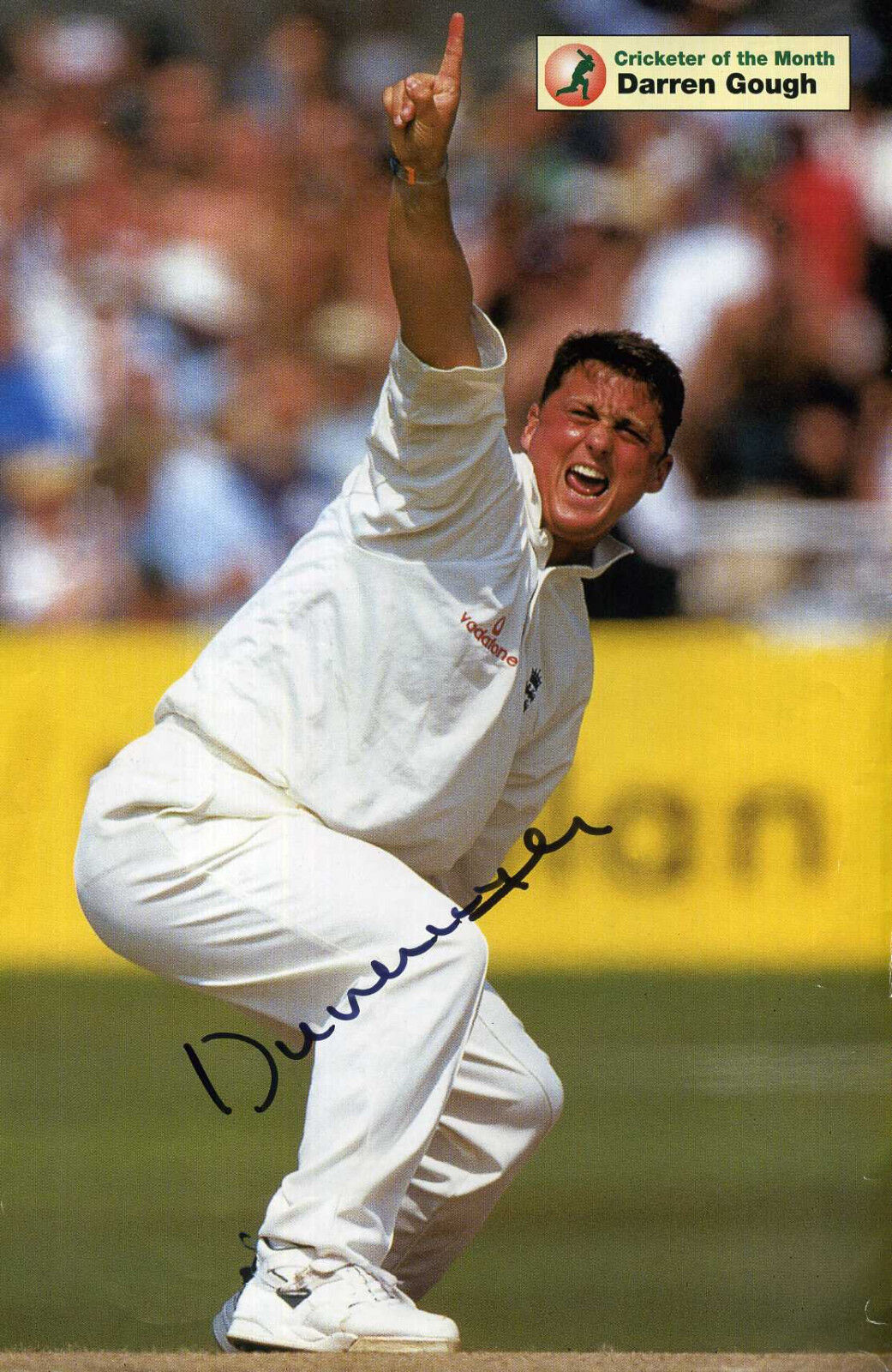 DARREN GOUGH Signed Photo Poster paintinggraph - England Cricket bowler - preprint