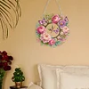 Acrylic Special Shape Peony Butterfly 5D Diamond Painting Wreath Clock