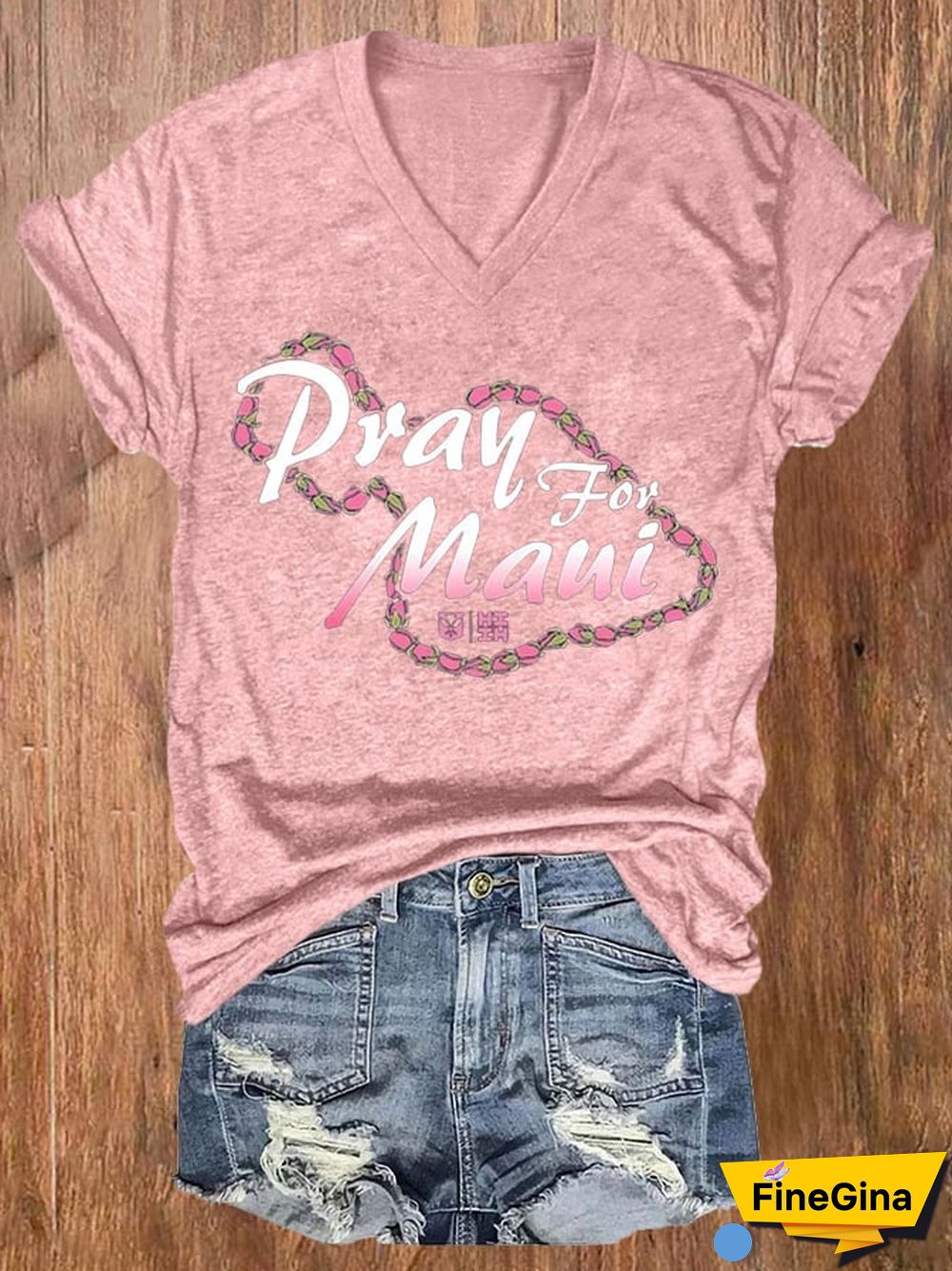 Women's Pray For Maui Short Sleeve T-Shirt