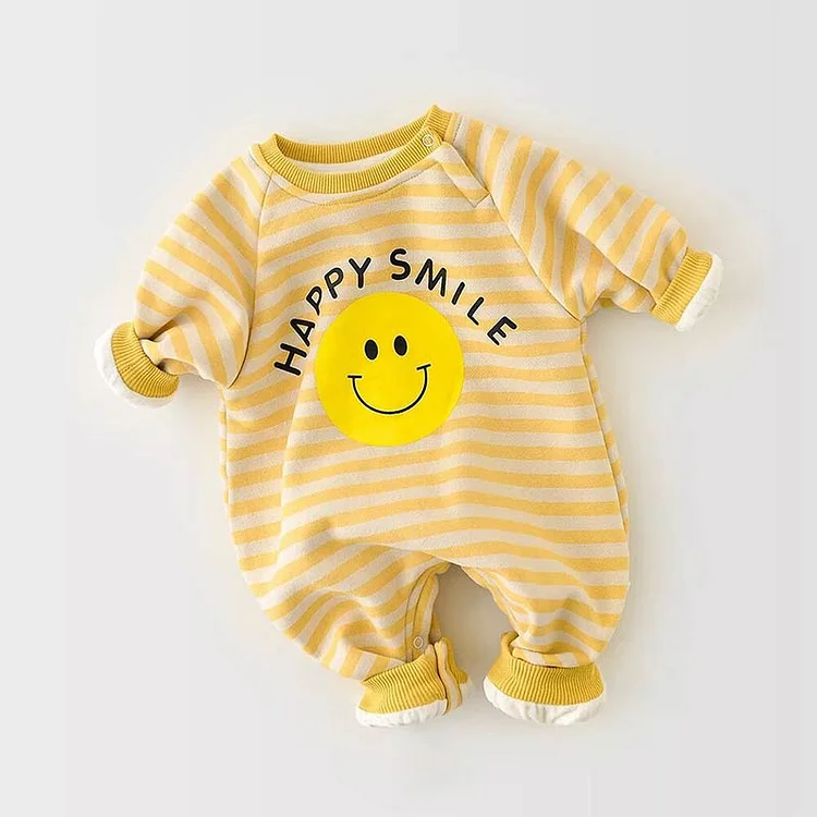 HAPPY SMILE Baby Banana Dot/Striped Romper