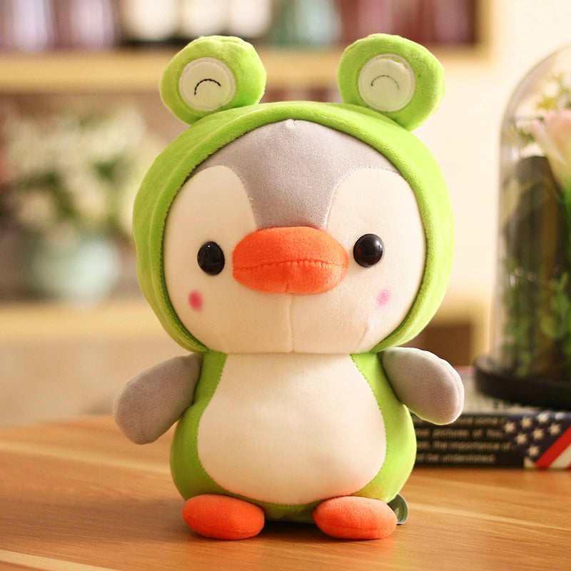Suitable For Internet Popular Cute Penguin Doll Plush Toy Little Penguin Transformation Dinosaur Frog Doll Trumpet Grab