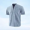 Gioiacombo&trade; Camicia a maniche corte da uomo vintage con lacci