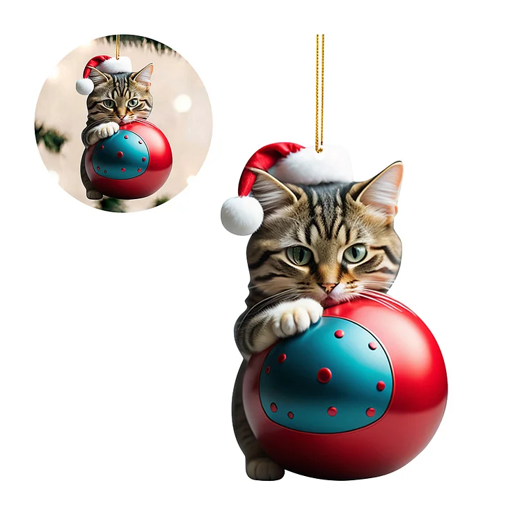 Christmas Cute Cat Acrylic Hanging Ornaments gbfke