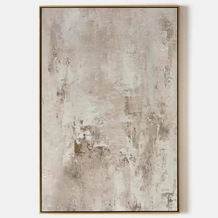 TEXTURED BEIGE ABSTRACT: Minimalist Textured Painting（Canvas painting）