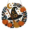 Pendentif de peinture en diamant 2D &agrave; balai de sorci&egrave;re 2D pour d&eacute;coration murale 24 cm