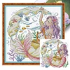 Mermaid'S Song-14CT Stamped Cross Stitch Egyptian Cotton 30*30cm/11.81*11.81in