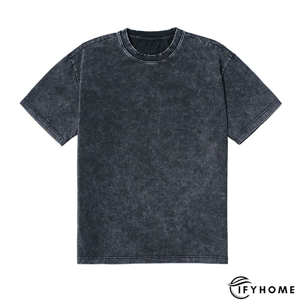 Men's 100% Cotton Acid Wash Shirt Oversized Shirt Plain Crew Neck Sports & Outdoor Daily Short Sleeve Clothing Apparel Fashion Designer Casual | IFYHOME