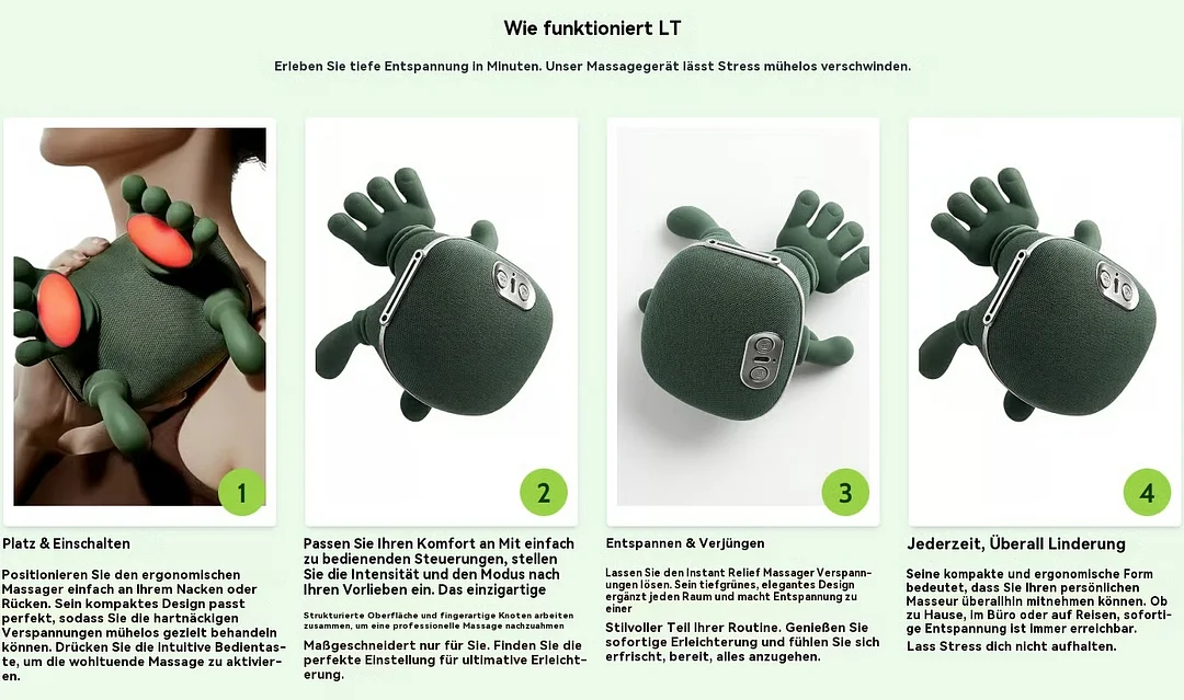 Nacken- und Schultermassageger&auml;t mit W&auml;rmefunktion &ndash; Tiefengewebsmassage zur Linderung von R&uuml;cken- und Nackenschmerzen.