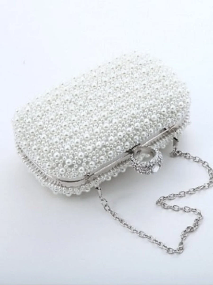 Women's Evening Bag Pearls Solid Colored Party Bag