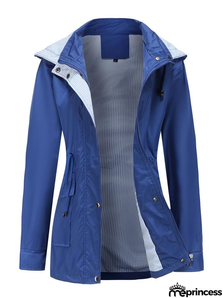 Women's Fashionable Casual Zipper Windbreaker Coat