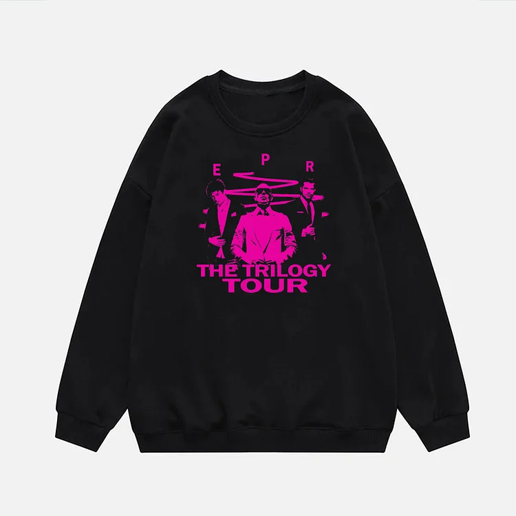 Casual Pitbull The Trilogy Tour Graphic Round Neck Sweatshirt