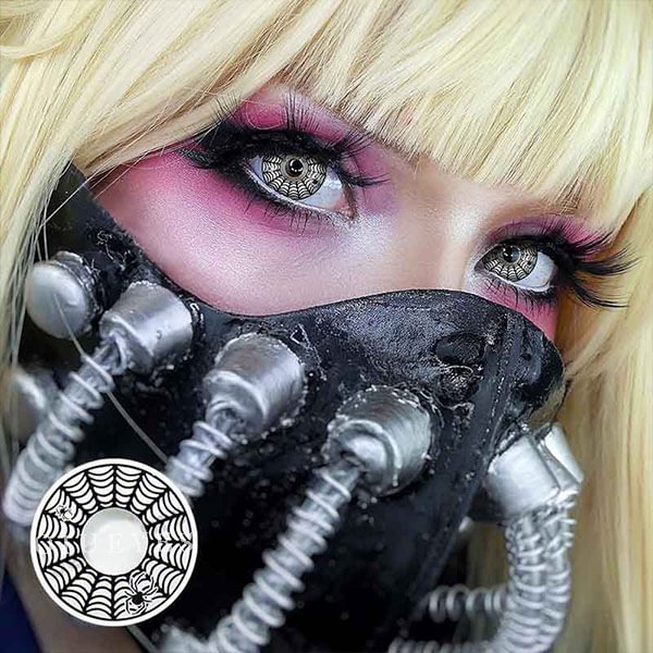 Spider Web White Cosplay Contact Lenses Yearly