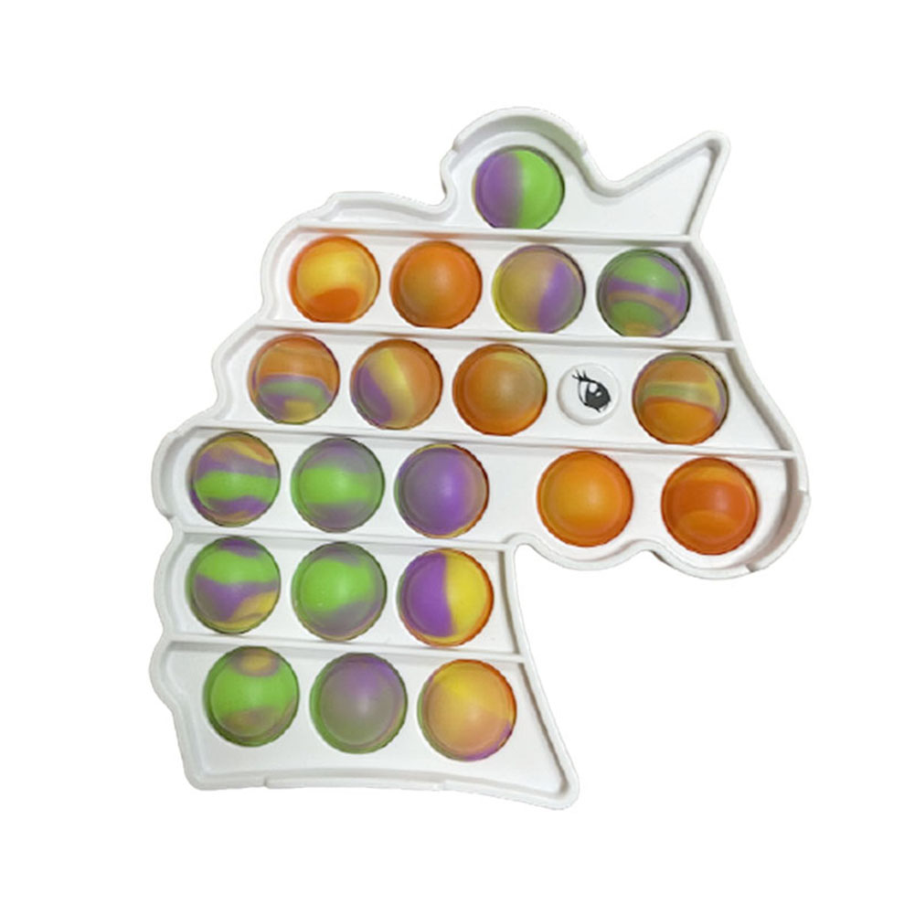 

Dimple Fidget Toy Kids Horn Horse Push Bubble Anti Stress Puzzle Camouflage, 501 Original