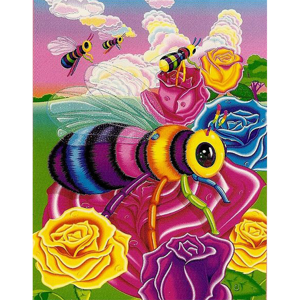 

30*40CM - Round Drill Diamond Painting - Bee Party, 501 Original