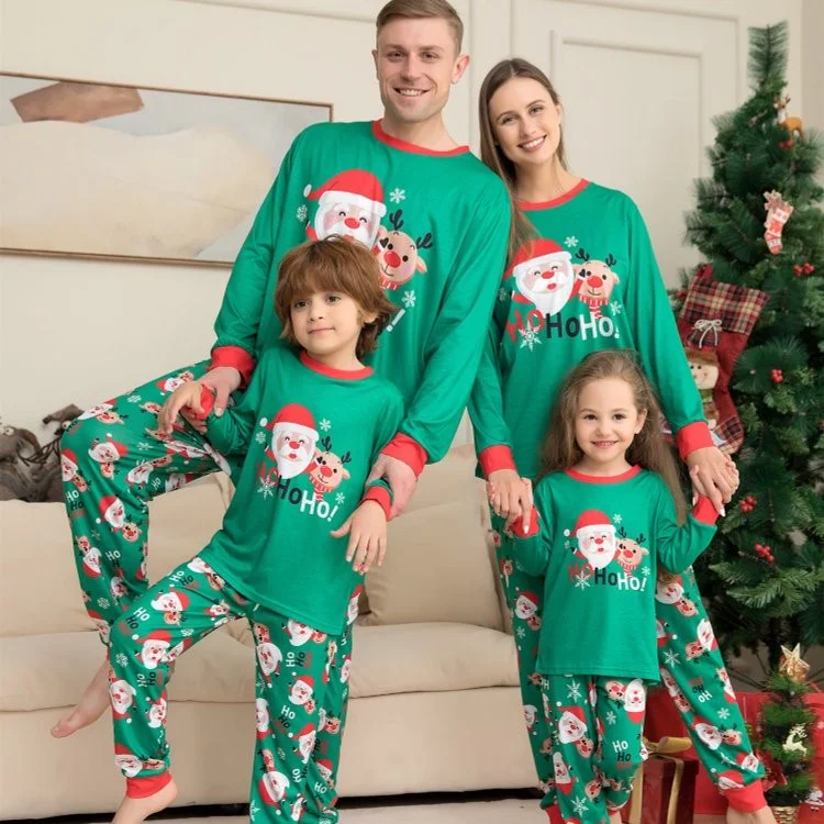 Santa Claus Print Merry Christmas Family Matching Pajamas Set
