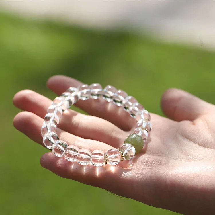 Thangka Buddha White Crystal Serenity Bracelet