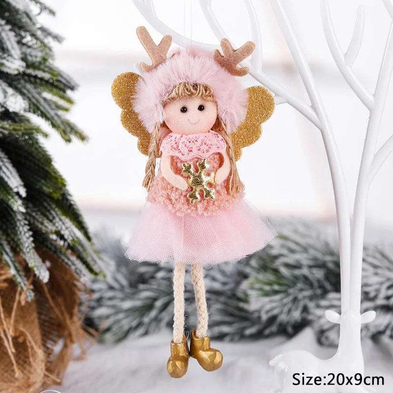 New Year 2022 Christmas Elf Doll Ornaments Xmas Tree Hanging Pendant Navidad 2021 Santa Kids Gift Christmas Home Decoration