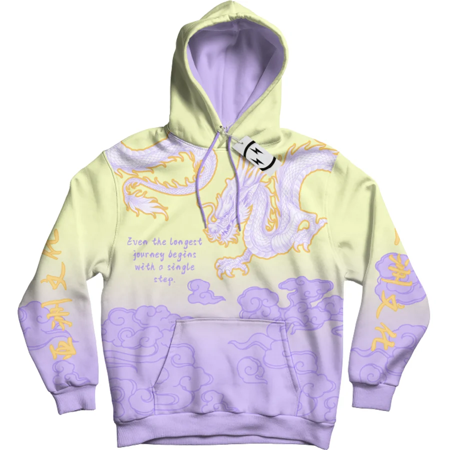 Asian Dragon Culture Printed Men's Hoodie