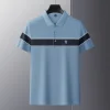 Men's Striped Cotton Embroidered POLO Shirt