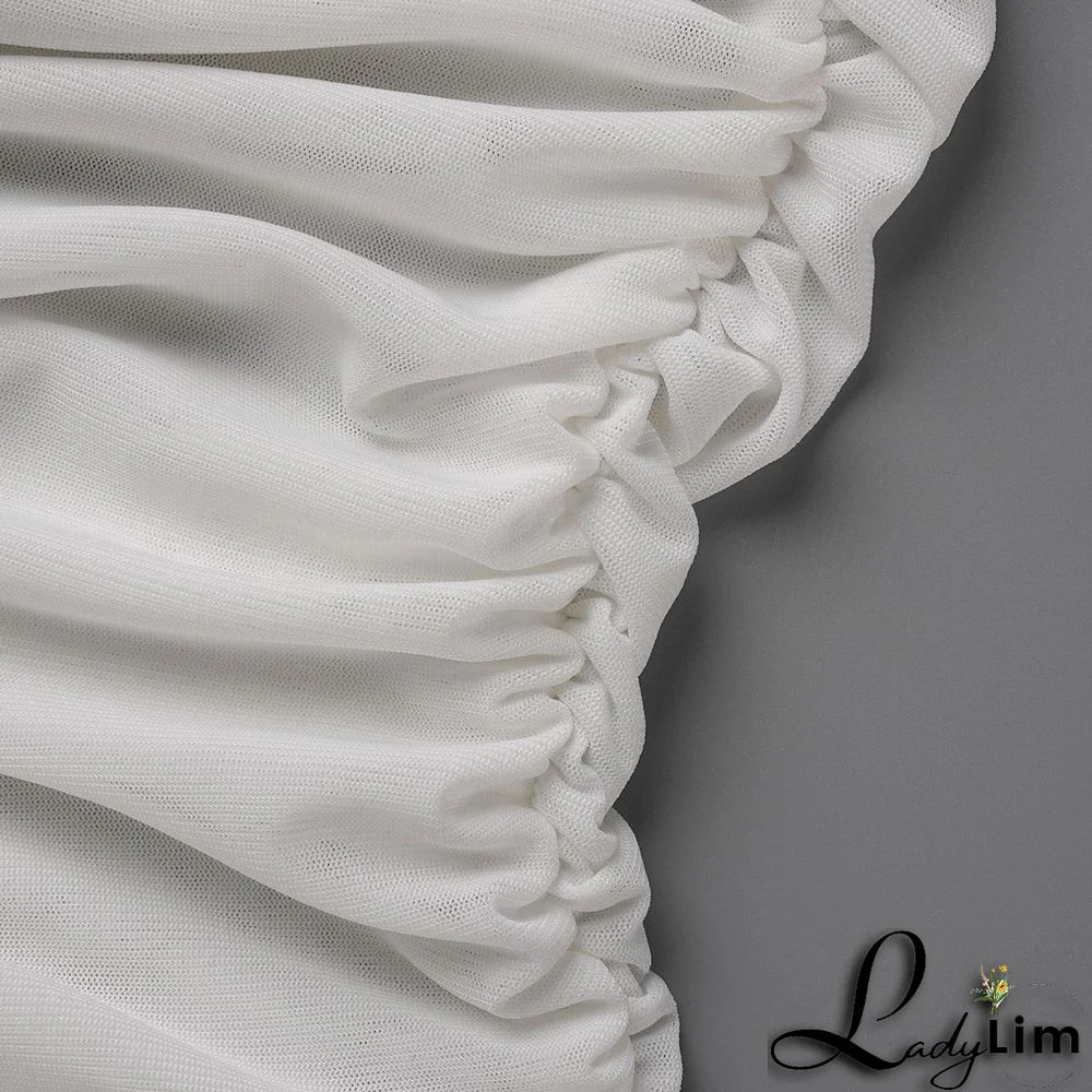 Apricot Sexy Solid Mesh One Shoulder Pencil Skirt Dresses