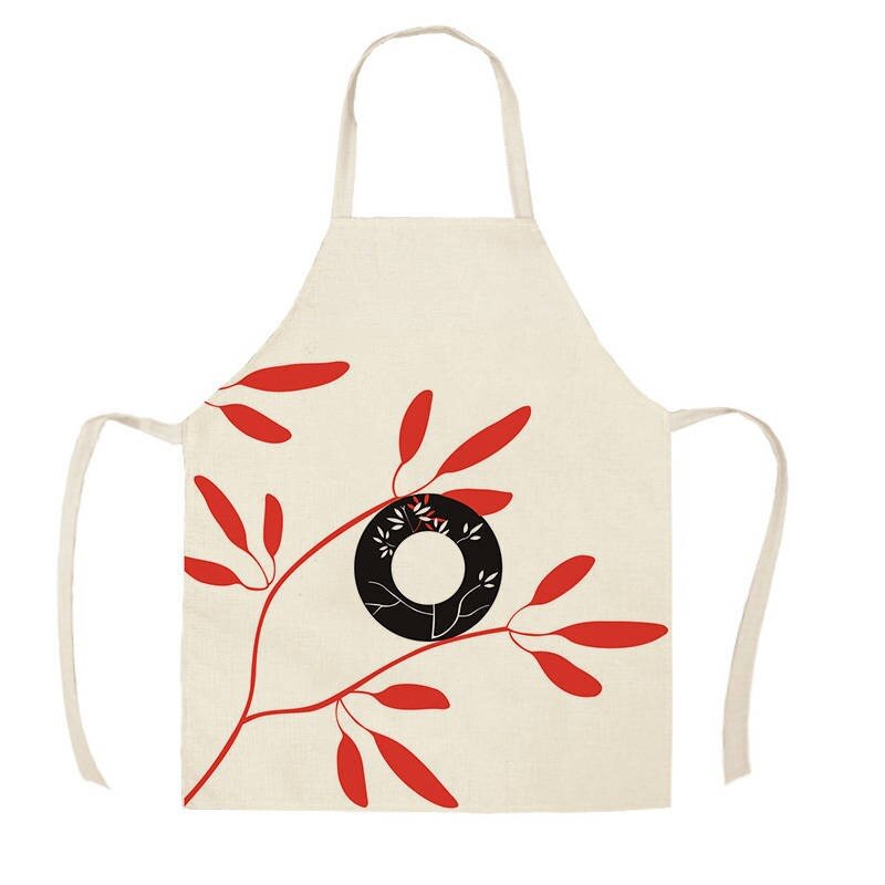 Linen Kitchen Apron - Flower Geometric letclo 