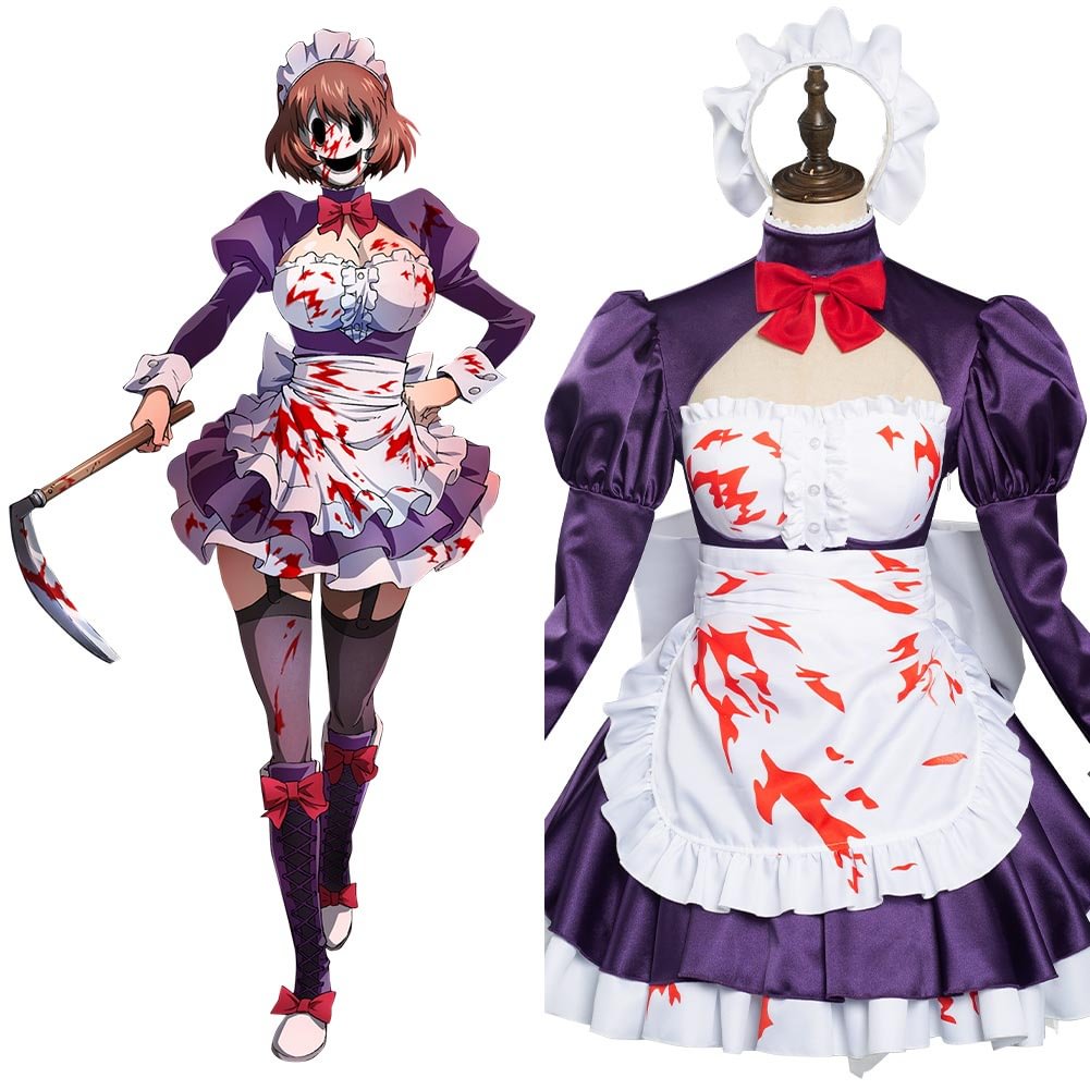High-Rise Invasion Maid-fuku Kamen Cosplay Kostüm Dienstmädchen Kleid Halloween Karneval Outfits