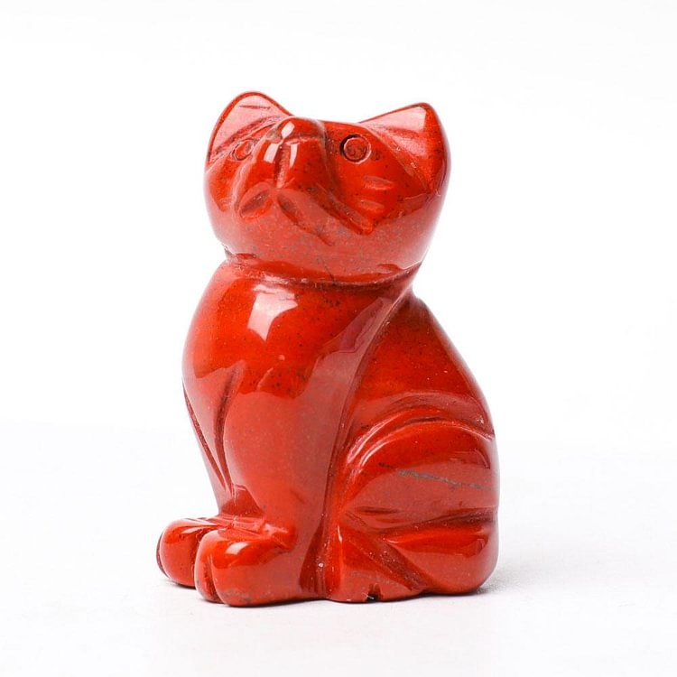1.5" Red Jasper Cat Figurine Crystal Carvings  Animal Bulk Crystal wholesale suppliers