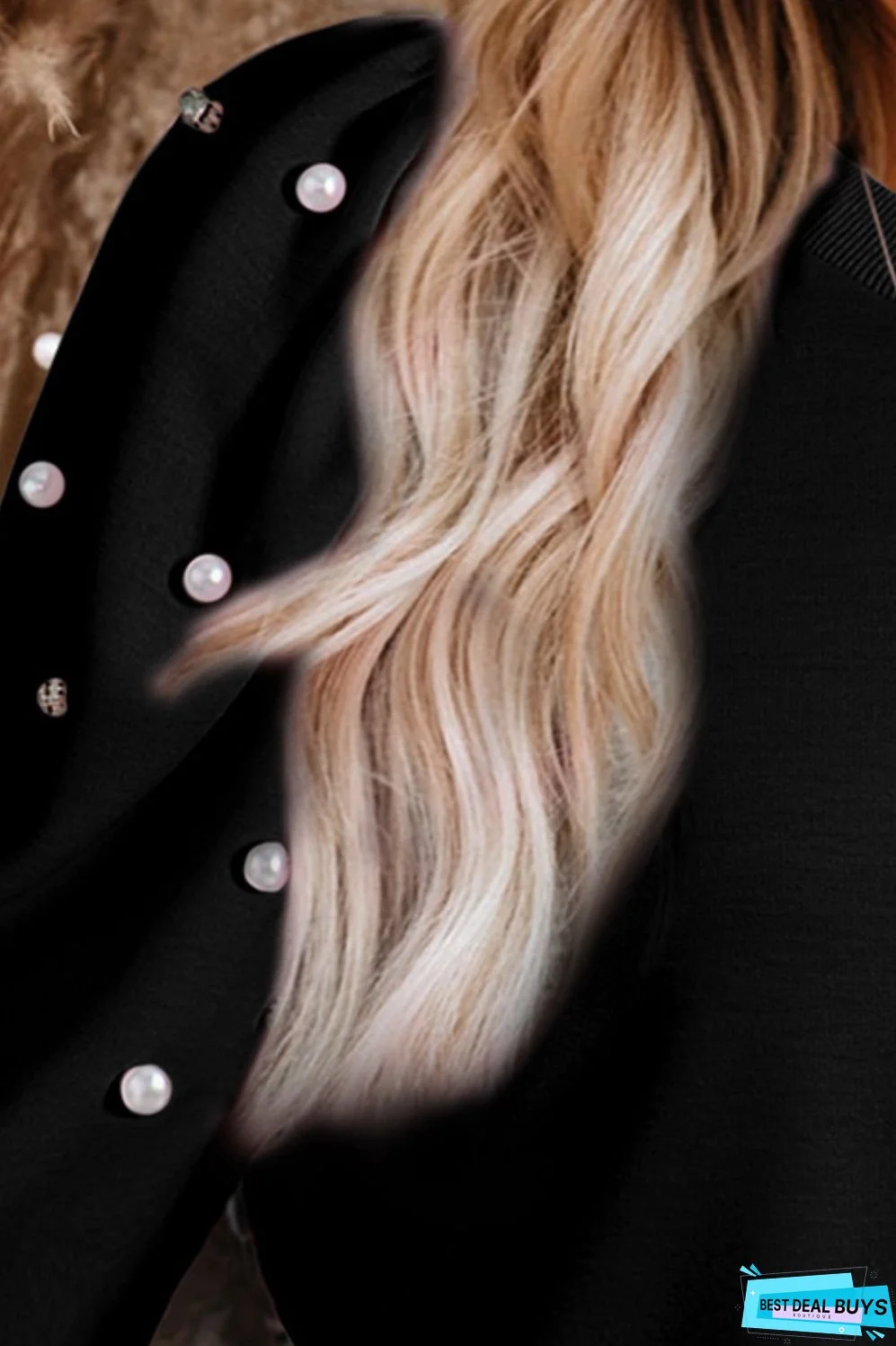 Pearl Detail Round Neck Half Sleeve Blouse