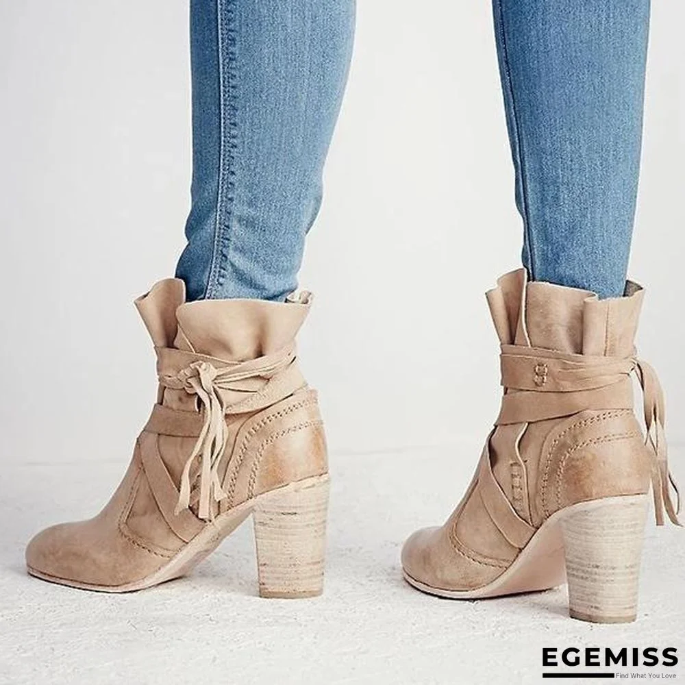 Chunky Heel Martin Boots Outdoor Ankle Boots | EGEMISS