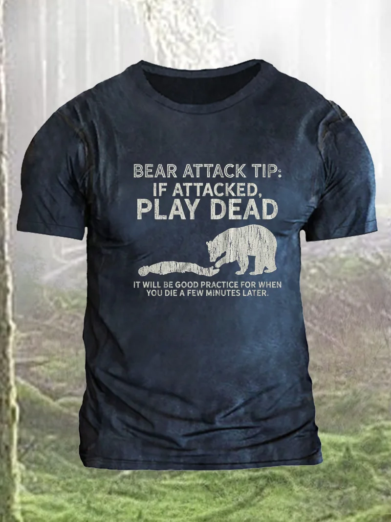 Men's Bear Attack Skills Print Short Sleeve Shirt in  mildstyles