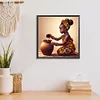 Fille afro-américaine-plein diamant rond peinture-30 * 30cm