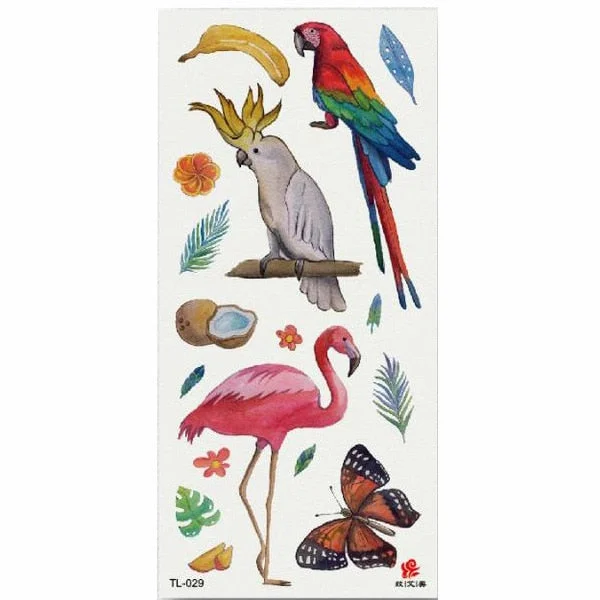 1pcs Flower Animal Body Art Temporary Waterproof Tattoo Sticker Wolf Mermaid Designs