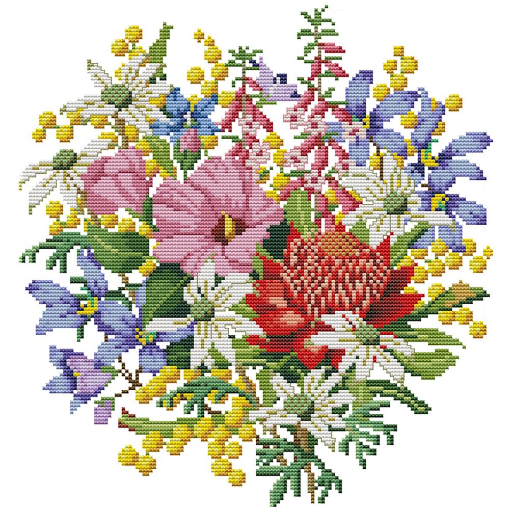 

Wild Bouquet One - 14CT Stamped Cross Stitch - 34*33cm, 501 Original