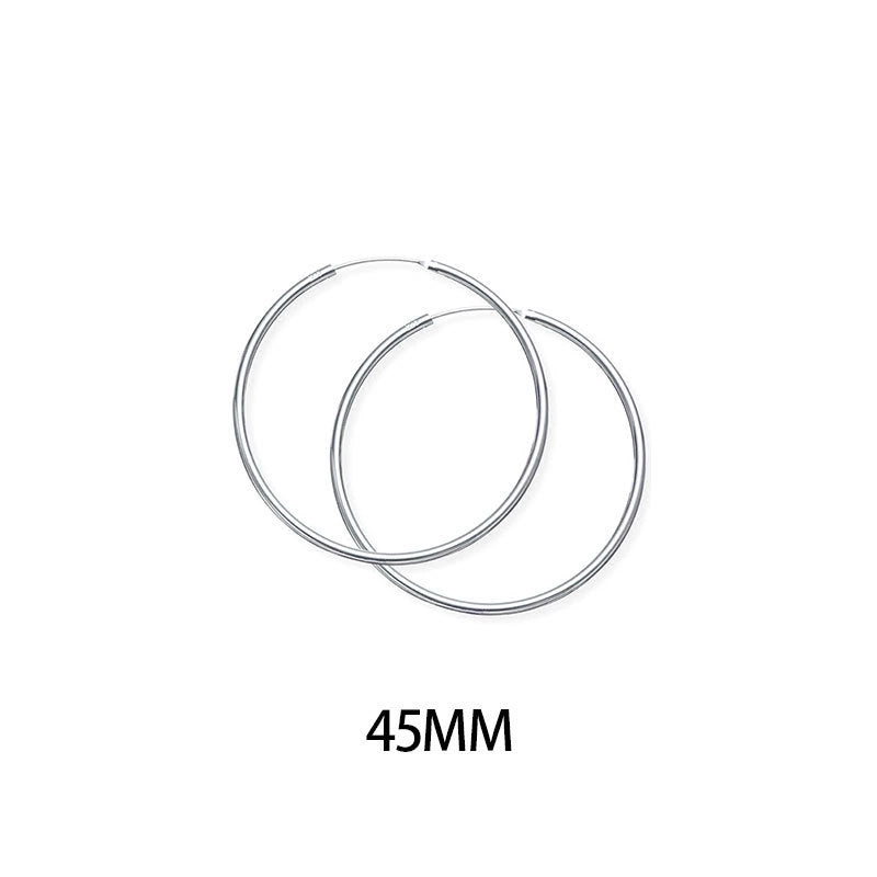 1 Pair 925 Sterling Silver Circle Earrings