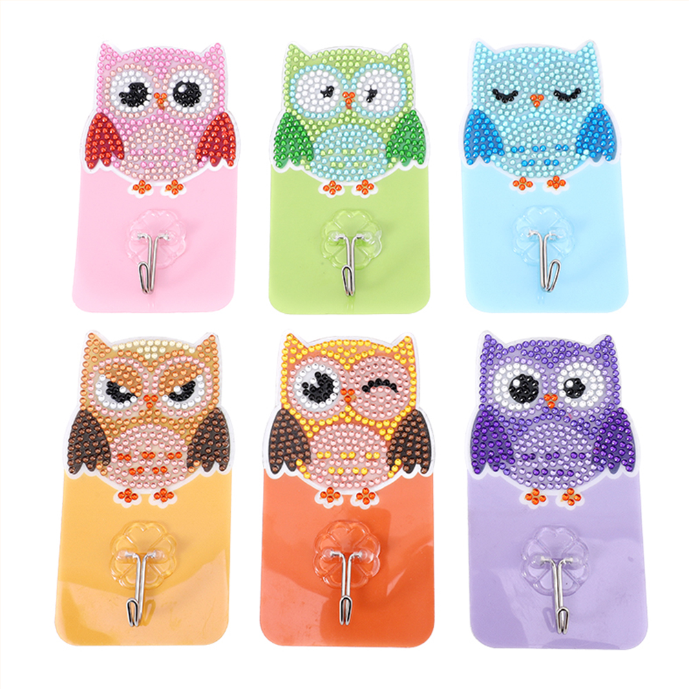 

6pcs Owl Non-perforated Non-marking Hook - 5D DIY Craft, 501 Original