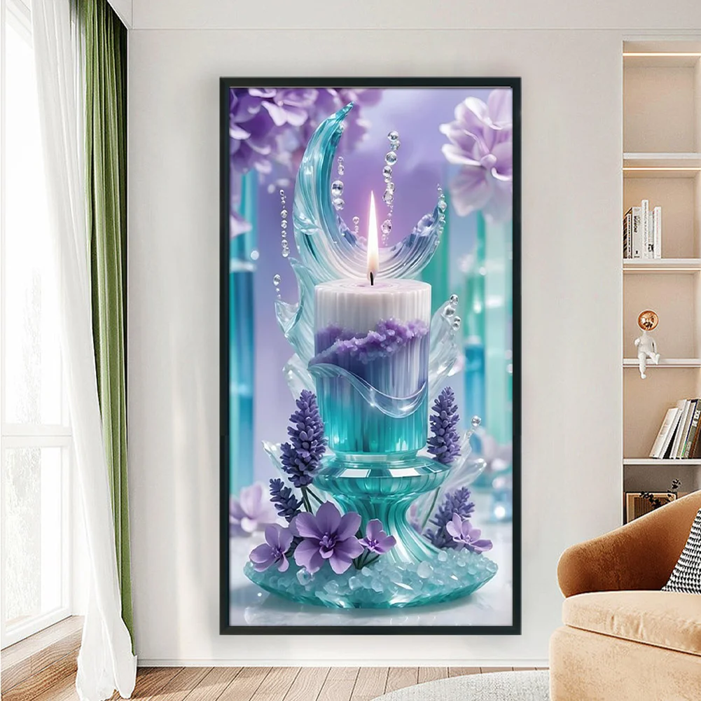 11CT Full Stamped Cross Stitch - Candle(Canvas|40*70CM)