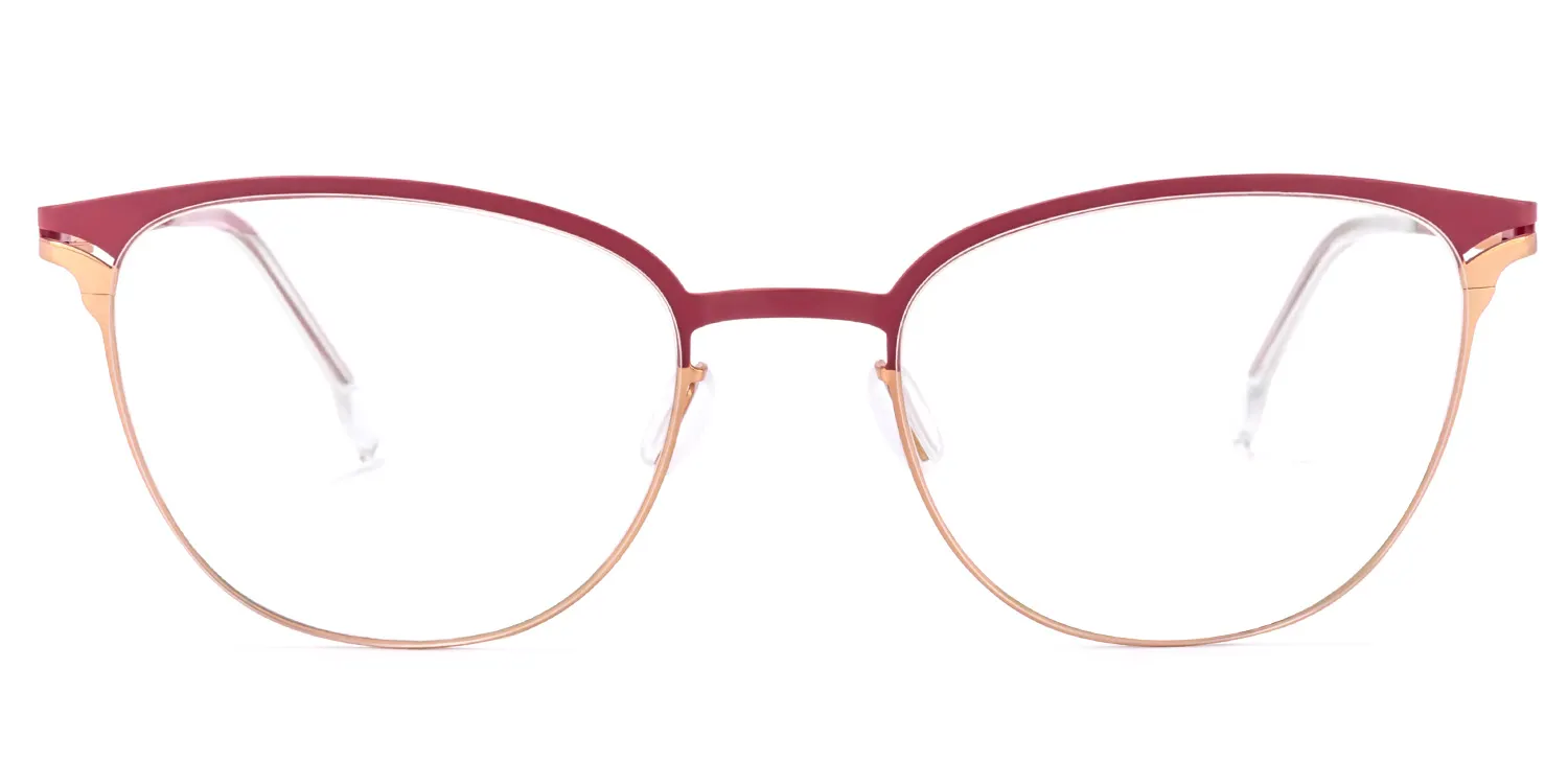 Yelena Rot-Gold Cateye Brille Rot-Gold