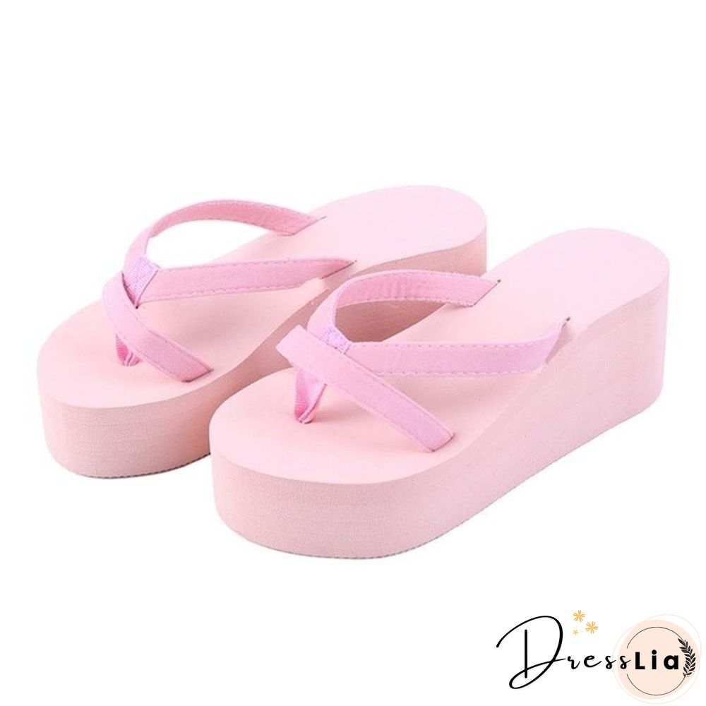 7 Colors Fashion Women Summer Casual Flip Flops Beach Slippers Sandals Summer Wedge Sandals Shoes