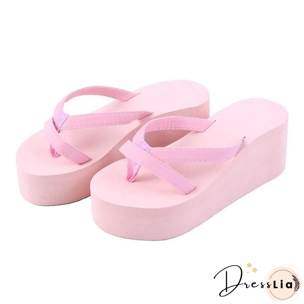 7 Colors Fashion Women Summer Casual Flip Flops Beach Slippers Sandals Summer Wedge Sandals Shoes